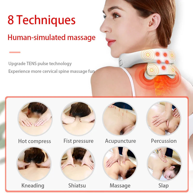 Cervical Vertebra Health Care Vibrator Heating Compress Massage